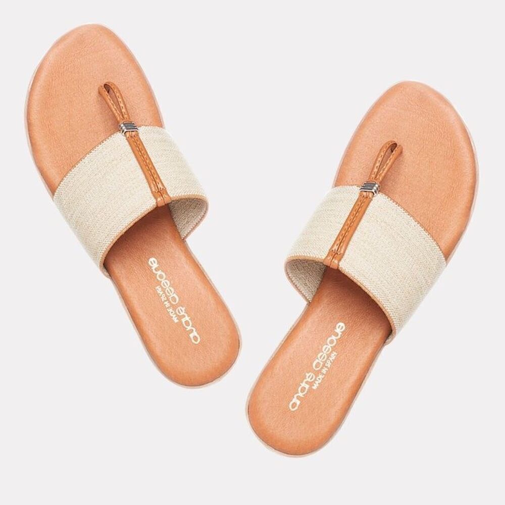 ✨ANDRE ASSOUE NICE LINEN FEATHERWEIGHTS™ SZ 38 SANDALS✨